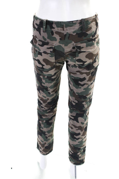 Nili Lotan Womens Cotton Camouflage Print Mid-Rise Skinny Pants Green Size 2