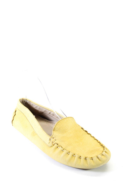 Cole Haan Womens Mesh Woven Round Apron Toe Slip-On Loafers Yellow Size 8