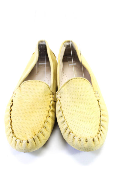 Cole Haan Womens Mesh Woven Round Apron Toe Slip-On Loafers Yellow Size 8