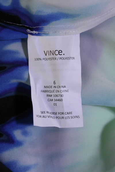 Vince Women's Round Neck Short Sleeves A-Line Pockets Mini Dress Black Size 6