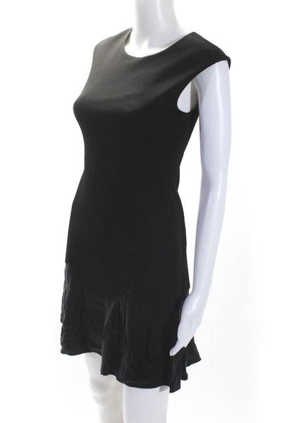 Rebecca Taylor Womens Sleeveless A Line Knee Length Dress Black Size 0