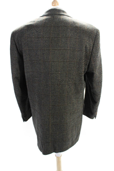 Ralph Ralph Lauren Mens Wool Houndstooth Buttoned Blazer Brown Size EUR42