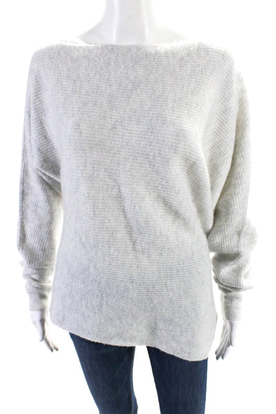 Intermix Womens Cashmere Boat Neck Long Sleeves Sweater Gray Size Medium