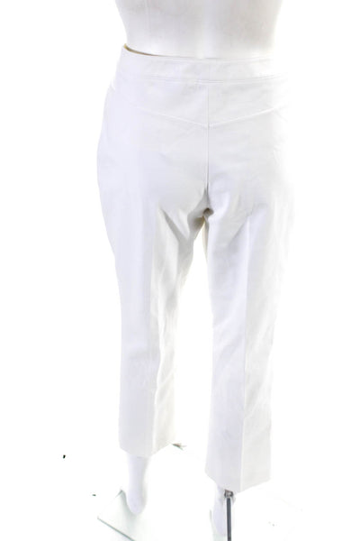 Theory Womens Double Stretch Straight Leg Chino Crop Pants White Cotton Size 6