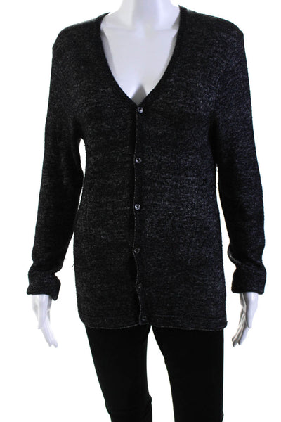 Raf Simons Womens V-Neck Long Sleeves Button Down Cardigan Sweater Black Size XS