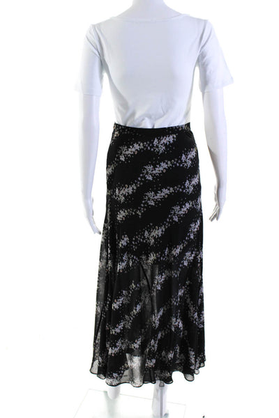 Allsaints Womens Side Zip Floral Sheer Overlay Prima Cultivar Skirt Black Size 0