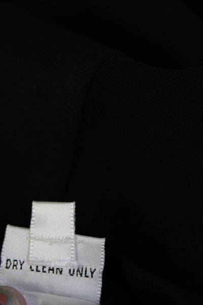 Bill Blass Womens Hook Bottom Long Sleeve Lace Trim Bodysuit Black Size Small