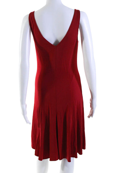 Ralph Lauren Black Label Womens Sleeveless V Neck Knit Dress Red Size 2