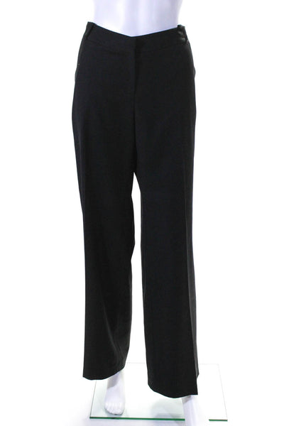 Douglas Hannant Womens Wool Hook & Eye Straight Leg Dress Pants Black Size 8