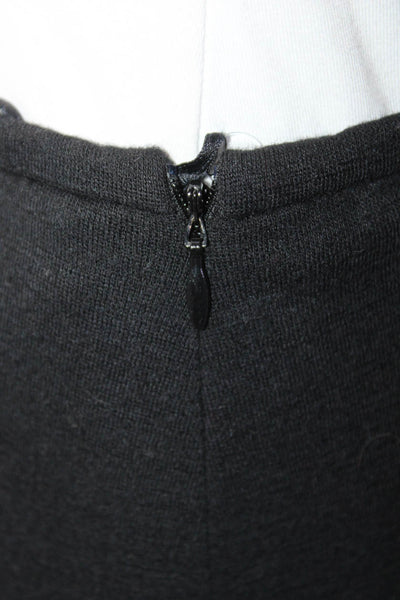 Escada Womens Wool Darted Side Slit Zipped Buttoned Maxi Skirt Black Size EUR38