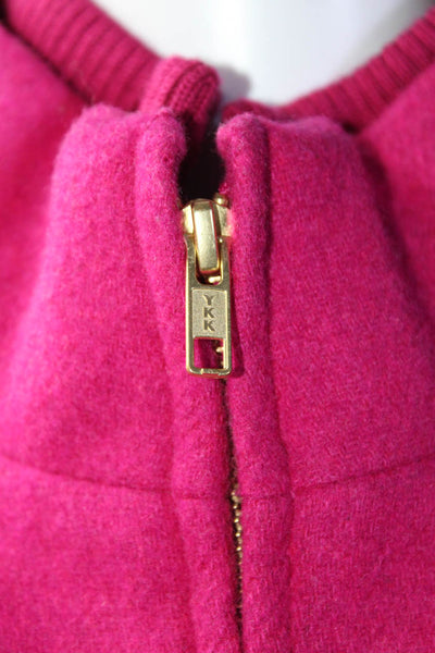 J Crew Women's Long Sleeves Full Zip Pockets Lined Basic Coat Pink Size 8