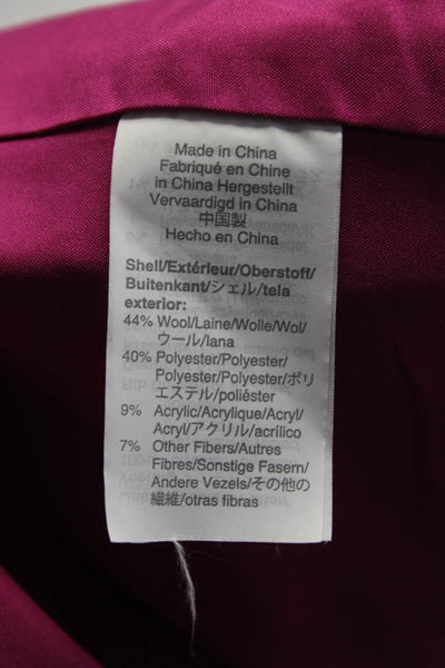 J Crew Women's Long Sleeves Full Zip Pockets Lined Basic Coat Pink Size 8