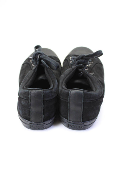 Polo Ralph Lauren Men's Round Toe Lace Up Rubber Sole Sneakers Black Size 12
