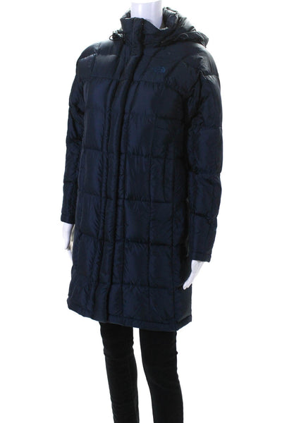 The North Face Women's Long Sleeves Full Zip Puffer Jacket Navy Blue Size XS