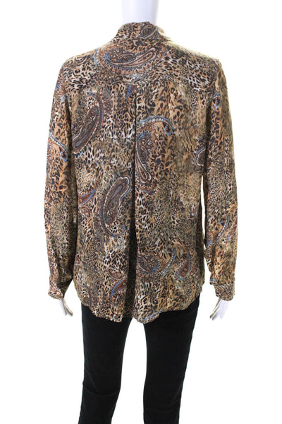 L'Agence Womens Brown Paisley Long Sleeve Button Down Blazer Size S