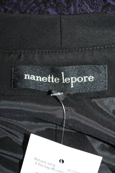 Nanette Lepore Womens Two Pocket V-Neck Snap Closure Blazer Purple Size 6