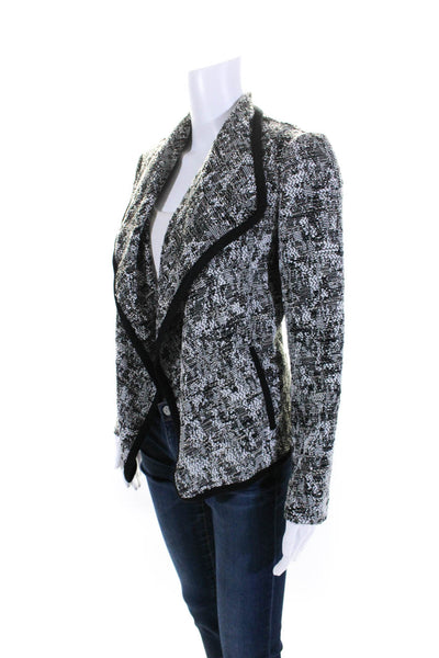 Vince Womens Cotton Blend Collared Long Sleeve Open Front Blazer White Size 6