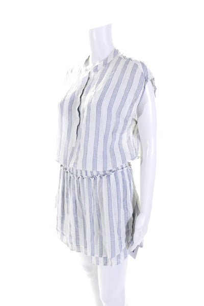 Rails Womens Cayman Striped Short Sleeves  Angelina Dress White Blue Size Medium