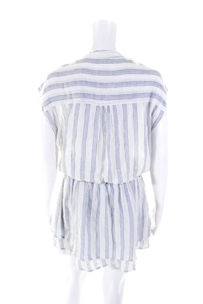 Rails Womens Cayman Striped Short Sleeves  Angelina Dress White Blue Size Medium