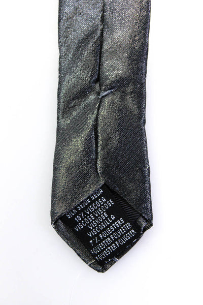 Valentino Mens Silk Blend Classic Necktie Pewter Grey