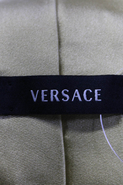 Versace Mens Silk Wide Classic Length Necktie Gold