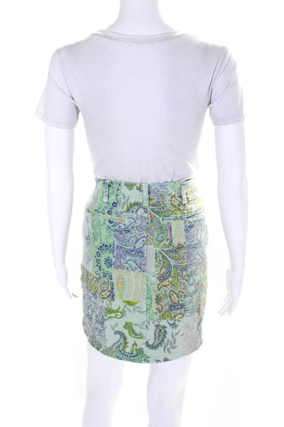 Pilcro and the Letterpress Anthropologie Womens Paisley Print Skirt Green Size 6