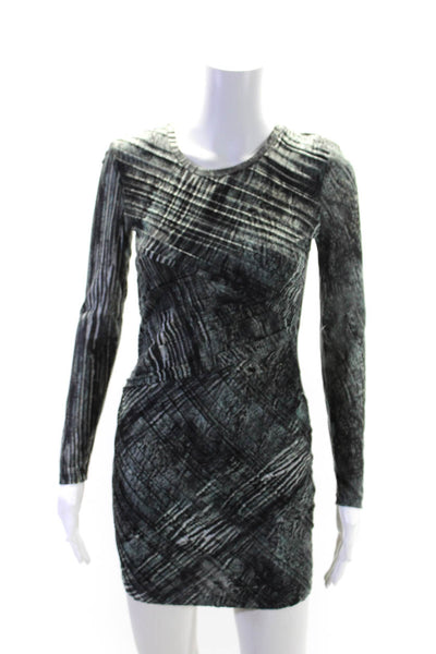 Torn by Ronny Kobo Womens Back Zip Long Sleeve Printed Dress Gray Size XS
