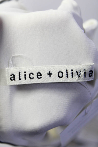 Alice + Olivia Womens Faux Pearl Trim Sleeveless Mini Sheath Dress White Size 10