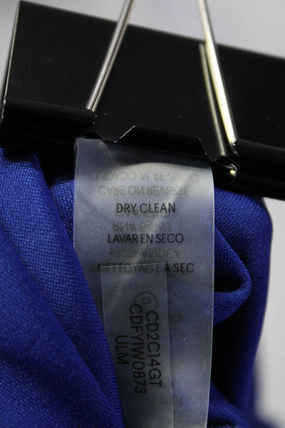 Calvin Klein Women's Round Neck Ruffle Sleeves A-Line Mini Dress Blue Size 2