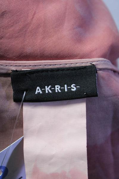 Akris Womens Sleeveless V Neck Button Down Blouse Pink Size 6