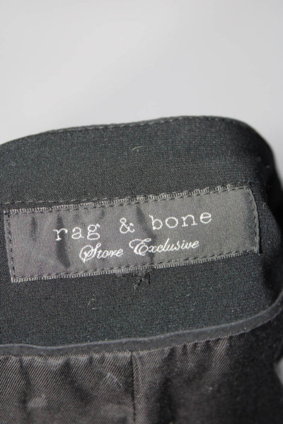 Rag & Bone Womens Button Down Side Zip Pocket Cardigan Leather Black Size Medium