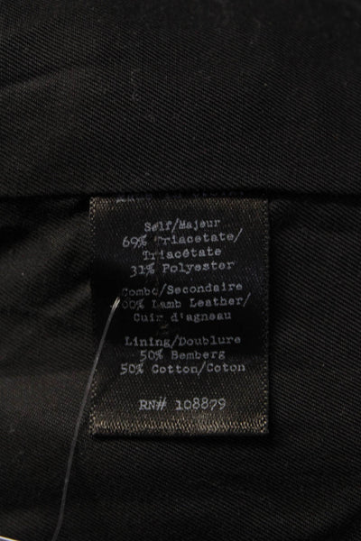 Rag & Bone Womens Button Down Side Zip Pocket Cardigan Leather Black Size Medium