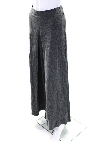 Matthildur Womens Wide Leg Back Zip Side Pocket Trouser Linen Gray Size 2
