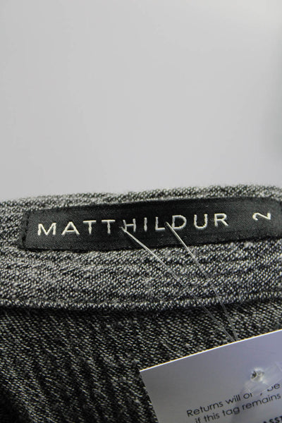 Matthildur Womens Wide Leg Back Zip Side Pocket Trouser Linen Gray Size 2