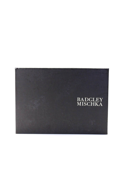 Badgley Mischka Womens Back Zip Stiletto Crystal Metallic Pumps Gray Suede 10