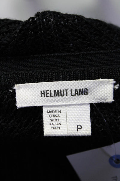 Helmut Lang Womens Loose Knit Dolman Sleeve V Neck Sweater Jacket Black Petite