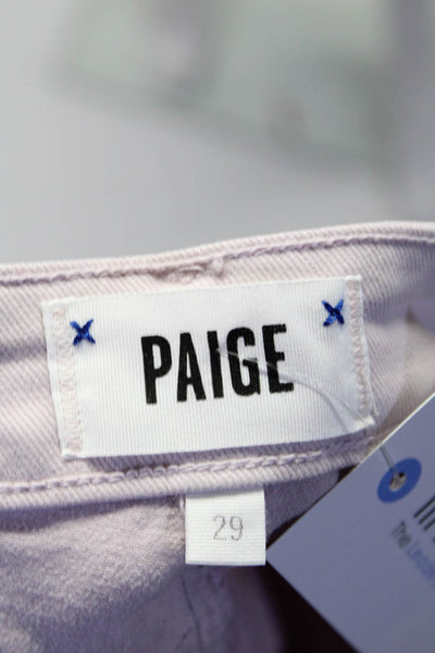 Paige Womens Kylie Crop High Waist Skinny Slim Jeans Light Pink Size 29