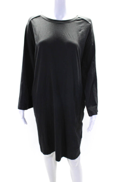 Eileen Fisher Womens Crew Neck Jersey 3/4 Sleeve Tee Shirt Dress Gray Size 1X