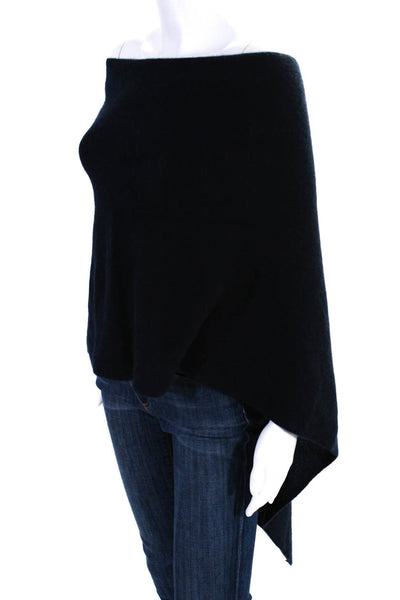 Minnie Rose Womens Cashmere Shawl Poncho Sweater Navy Blue Size One Size