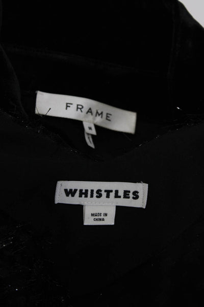 Whistles Frame Womens V Neck Tank Top Velvet Blouse Black Size 2 Medium Lot 2