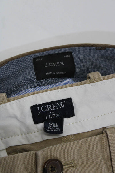 J Crew Mens Cotton Button Slim Straight Zip Casual Pants Brown Size EUR31 Lot 2