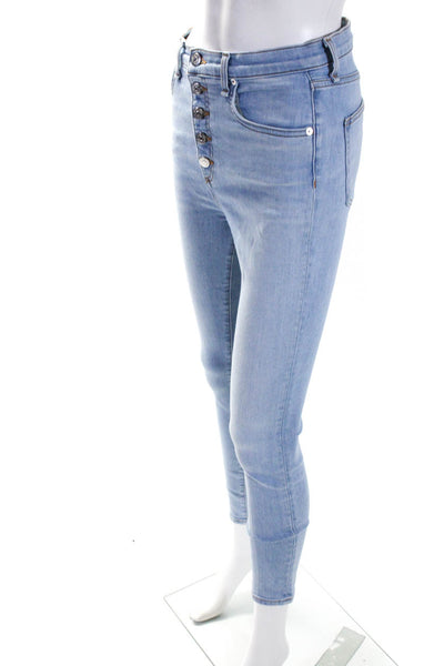 Veronica Beard Womens 5 Pocket Button Fly High-Rise Skinny Jeans Blue Size 27