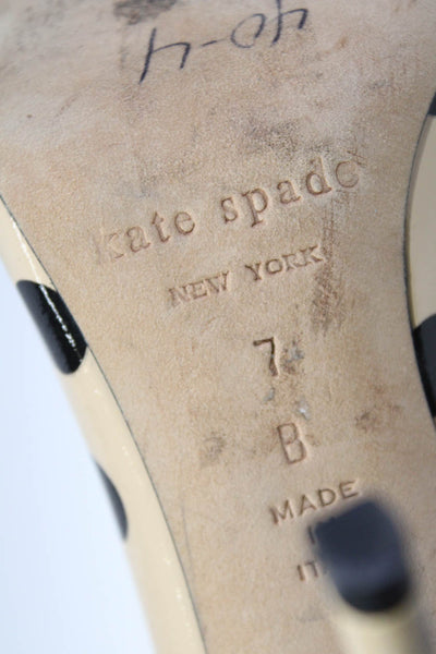 Kate Spade New York Womens Polka Dot Pointed Toe Pumps Beige Black Size 7 B