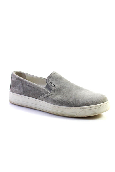 Prada Sport Womens Suede Slide On Casual Loafers Gray Size 38 8