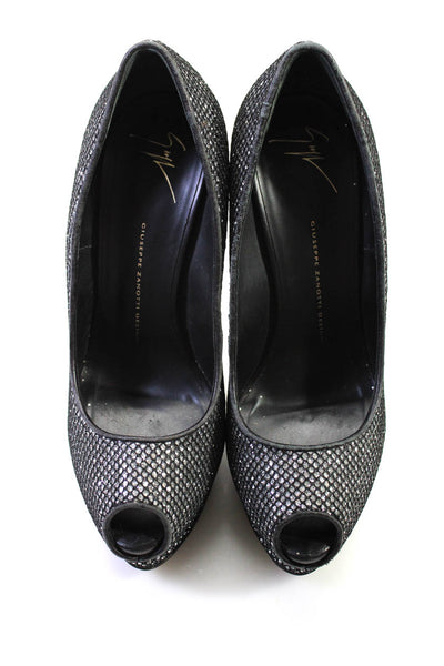 Giuseppe Zanotti Womens Studded Platform Stiletto Heel Leather Black Size 9.5