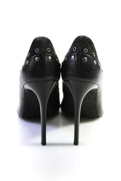 Joes Womens Back Studded Strapless Stiletto Heel Leather Black Size 10