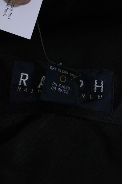 Ralph Ralph Lauren Womens Side Zip Knee Length Satin A Line Skirt Black Size 4