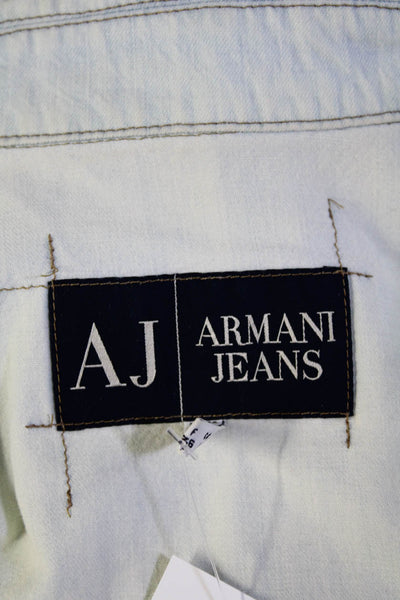 Armani Jeans Womens Button Front Sleeveless Collared Denim Top Blue Size 6