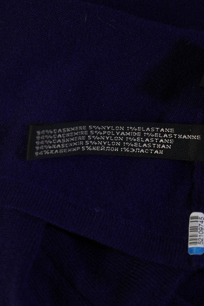 Ralph Lauren Black Label Womens 3/4 Sleeve V Neck Cashmere Sweater Purple Medium