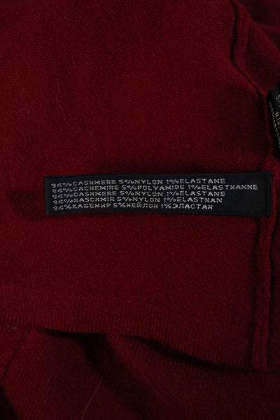 Ralph Lauren Black Label Womens 3/4 Sleeve V Neck Cashmere Sweater Red Medium